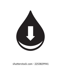 low water level icon on white background, vector sign