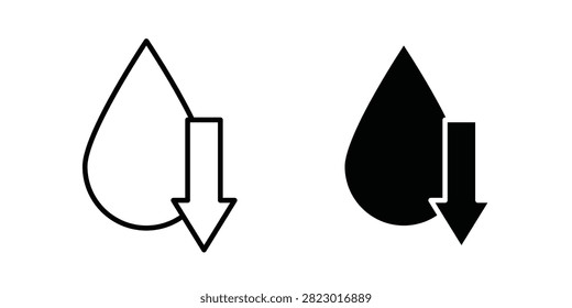 Low water level icon outline art collection