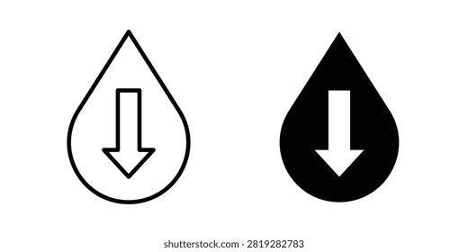 Low water level icon simple designs set.