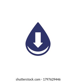 low water level icon, vector sign