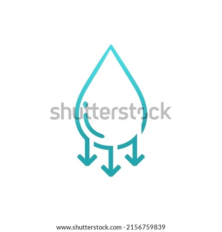 Low water level. Vector illustration