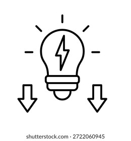Low Watt Outline Icon Vector Illustration