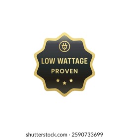 Low wattage label stamp vector isolated EPS. Best Low wattage icon for product packaging design.