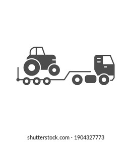 Lowboy trailer truck glyph icon