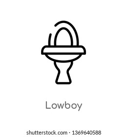 lowboy vector line icon. Simple element illustration. lowboy outline icon from furniture and household concept. Can be used for web and mobile