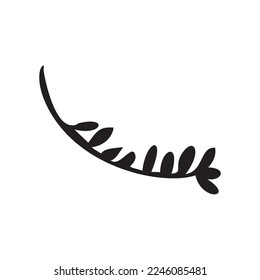 Ilustración vectorial de árbol de baja profundidad. Dibujo de Doodle de planta forestal. 