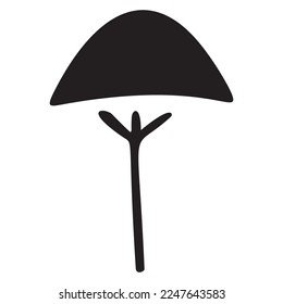 Lowbrow tree vector illustration. Doodle of forest plant graphic. 