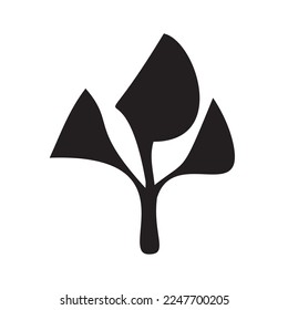 Unterbrochene Baumvektorgrafik. Doodle der Waldpflanzengrafik. 