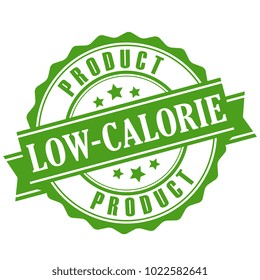 Low-calorie product green vector emblem illustration isolated on white background