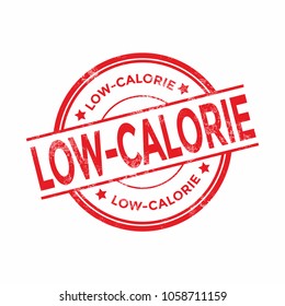 Low-calorie red grunge stamp. vector