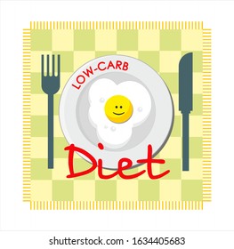 Low-carb diet with fried egg