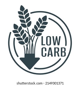 Low-carb flat sticker - wheat spikes with arrow down