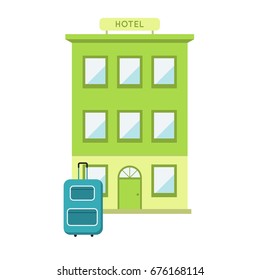 Low-cost cheap travel design elements set. Flat vector illustration isolated om white background. Could be used for icon and infographic.