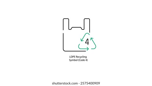 Low-Density Polyethylene Symbol for Recycling and Material Use - Vector Illustration