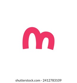 Lowecase M letter logo with cute and simple style