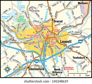 Lowell, Massachusetts Area Map