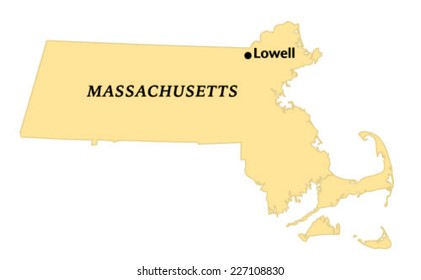 Lowell, Massachusetts locate map
