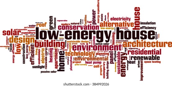 Low-energy house word cloud concept. Vector illustration