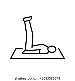 Lower abs workout black line icon for digital and print projects.  Minimal clean icons for apps and websites. Modern simple icons for UI UX and branding