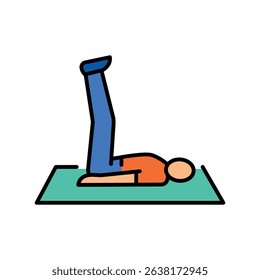 Lower abs workout color flat icon for digital and print projects.  Minimal clean icons for apps and websites. Modern simple icons for UI UX and branding