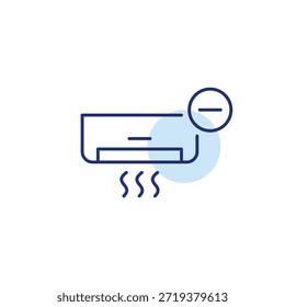 Menor salida de CA, enfriamiento. Icono de Vector de trazo perfecto y editable