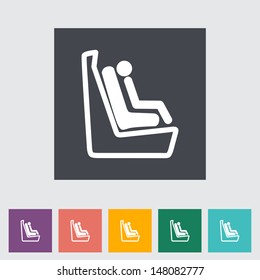 Lower anchors and tethers for children. Single flat icon. Vector illustration.