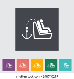 Lower anchors and tethers for children. Single flat icon. Vector illustration.