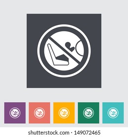 Lower anchors and tethers for children. Single flat icon. Vector illustration.