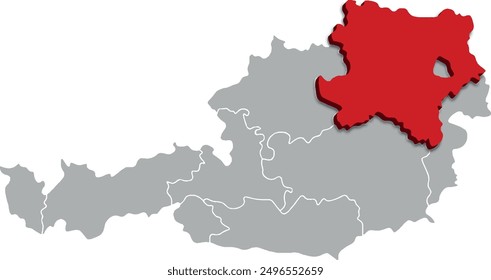 LOWER AUSTRIA map 
FEDERATE STATE of AUSTRIA 3d isometric map
