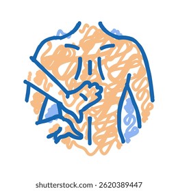 lower back massage therapy doodle icon sketch vector. lower back massage therapy sign. isolated symbol illustration