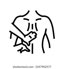 lower back massage therapy line icon vector. lower back massage therapy sign. isolated contour symbol black illustration