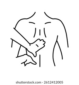 lower back massage therapy line icon vector. lower back massage therapy sign. isolated contour symbol black illustration
