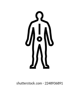lower back pain body ache line icon vector. lower back pain body ache sign. isolated contour symbol black illustration