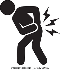 Lower Back Pain Injury Icon Representing Body Ache Spine Health Medical Problem Physical Discomfort And Healthcare Awareness Design