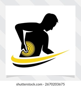 dolor lumbar, Ilustración vectorial.