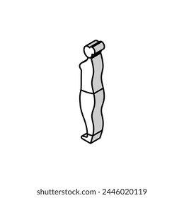 Vector isométrico de las piernas de la grasa corporal inferior. signo de tipo de cuerpo de las piernas de la grasa corporal inferior.