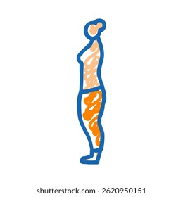 pernas de gordura do corpo inferior tipo de corpo ícone doodle esboço vetor. pernas de gordura do corpo inferior tipo de corpo sinal.