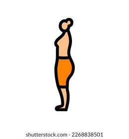 Farbsymbol des unteren Körperfetts, Vektorgrafik. Körperfett-Typenschild mit niedrigem Körperfett. einzelne Symbolillustration