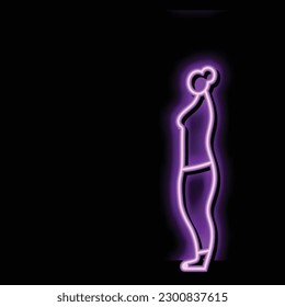 vector del signo de la luz del neón tipo de cuerpo de grasa inferior. ilustración de tipo de cuerpo de grasa corporal inferior