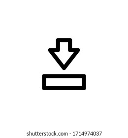 Lower to Bottom User Interface Outline Icon Logo Vector Illustration
