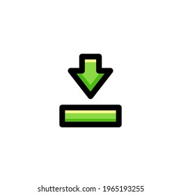 Lower to Bottom User Interface Outline Icon Logo Vector Illustration
