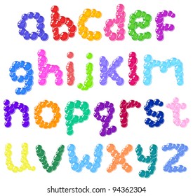 Lower case bubbles alphabet