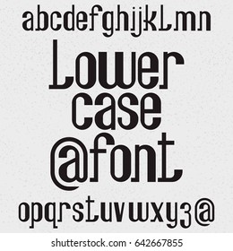 Lower case font. Black lowercase letters. Isolated english alphabet.