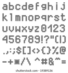 Lower case letters pixel font