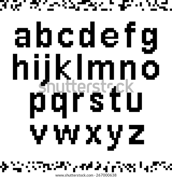 Lower Case Pixel Font Easy Edit Stock Vector (Royalty Free) 267000638 ...