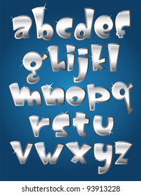 Lower case silver alphabet