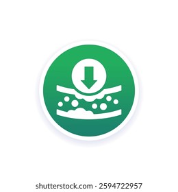 lower cholesterol icon with an artery, vector
