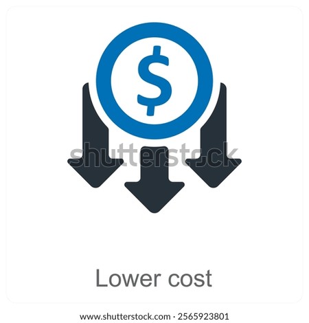 Lower Cost and affordable icon concept
