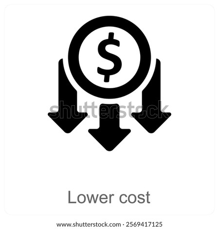 Lower Cost and affordable icon concept