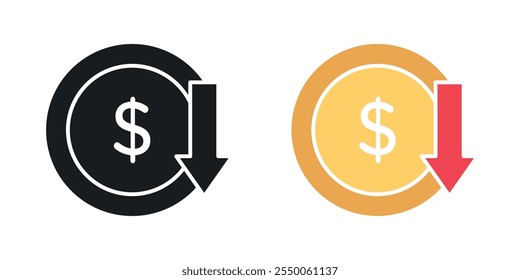Lower cost icon set in black and colored version
